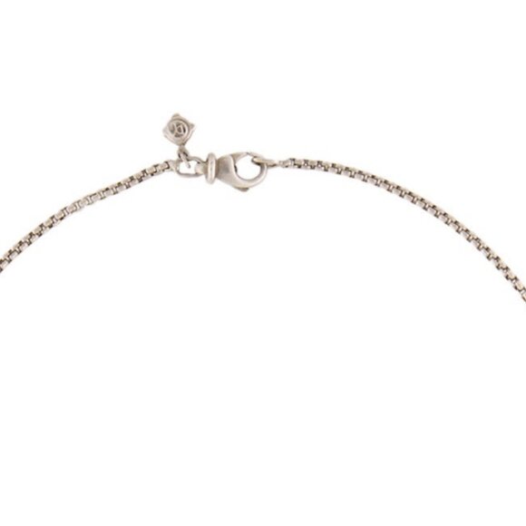 DAVID YURMAN DIAMOND STERLING SILVER CROSSOVER CROSS PENDANT NECKLACE - Picture 7 of 7